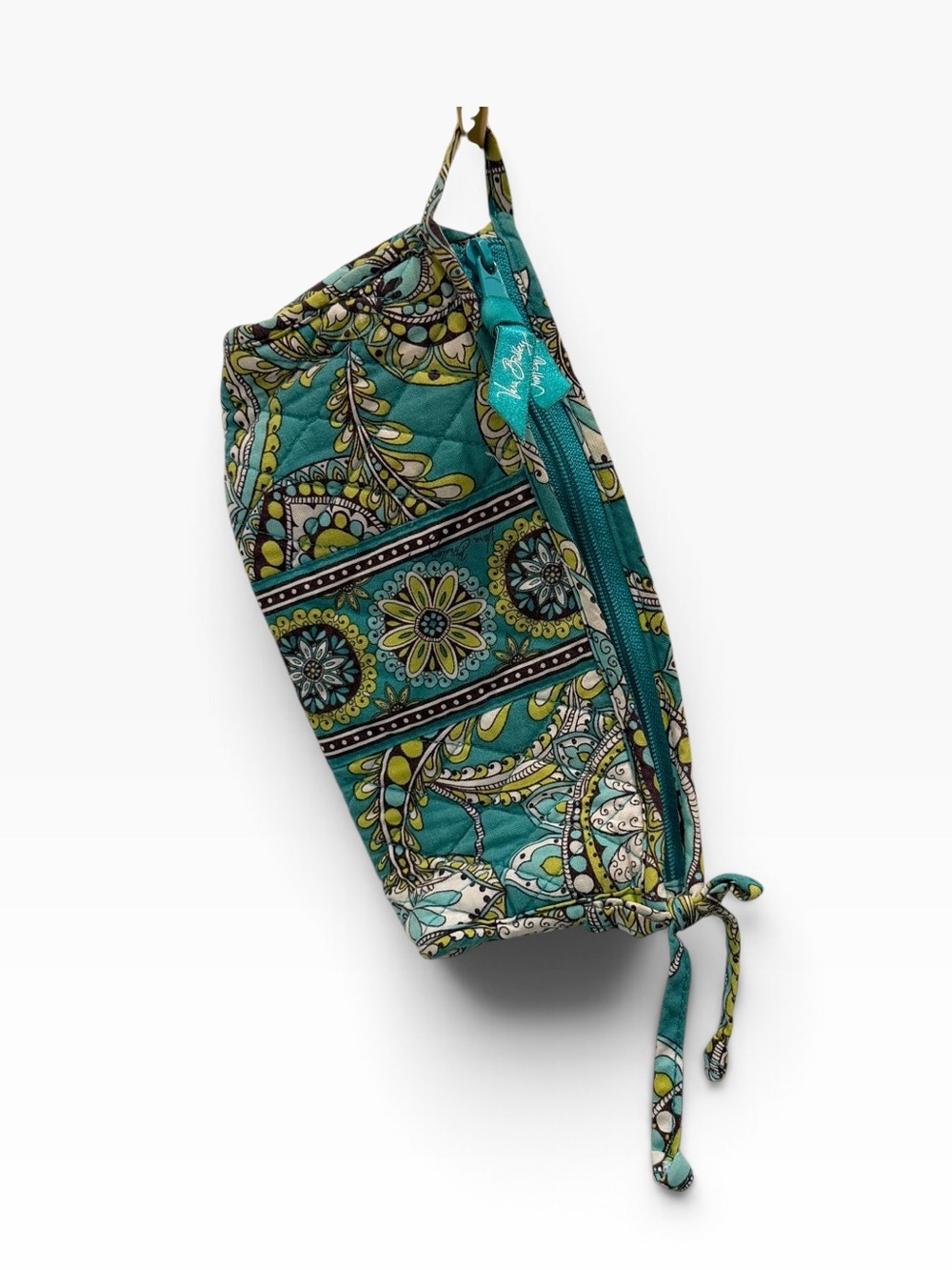 Vera Bradley Teal Paisley Quilted Cosmetic Wristlet | Retired/Discontinued